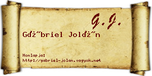Gábriel Jolán névjegykártya